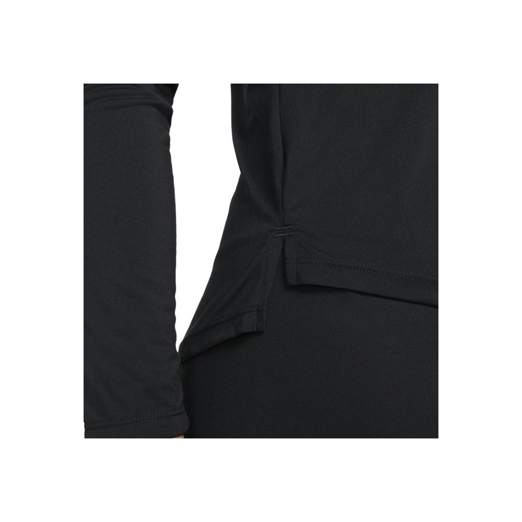 Nike Breathable Quick-Dry Solid Color Logo Round Neck Long Sleeve Drop Shoulder T-Shirt Women T-Shirt Black DD0642-010