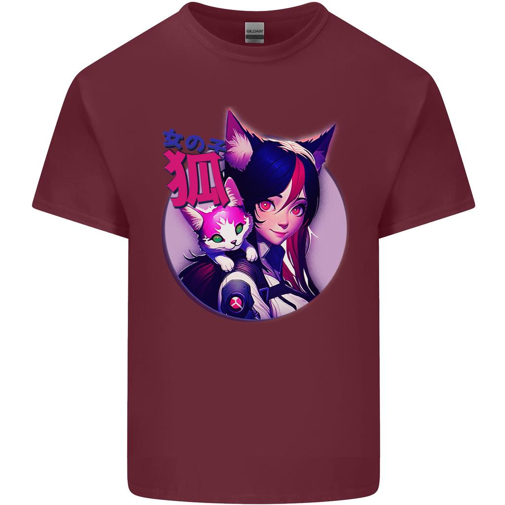 Anime Cat Girl Unisexs Light Cotton TShirt