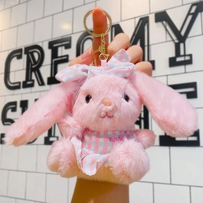 Multicolored Easter Stuffed Bunny Keychain Creative Rabbit Pendant Bag Charm Girls