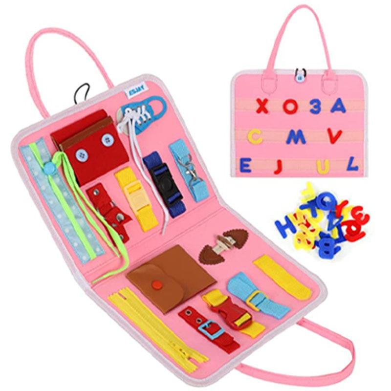 Sensory Play Board Busy Board Montessori Leaning Toys For Toddlers Foldable Sensory Toy Toddler Activity Board-Educational Learn