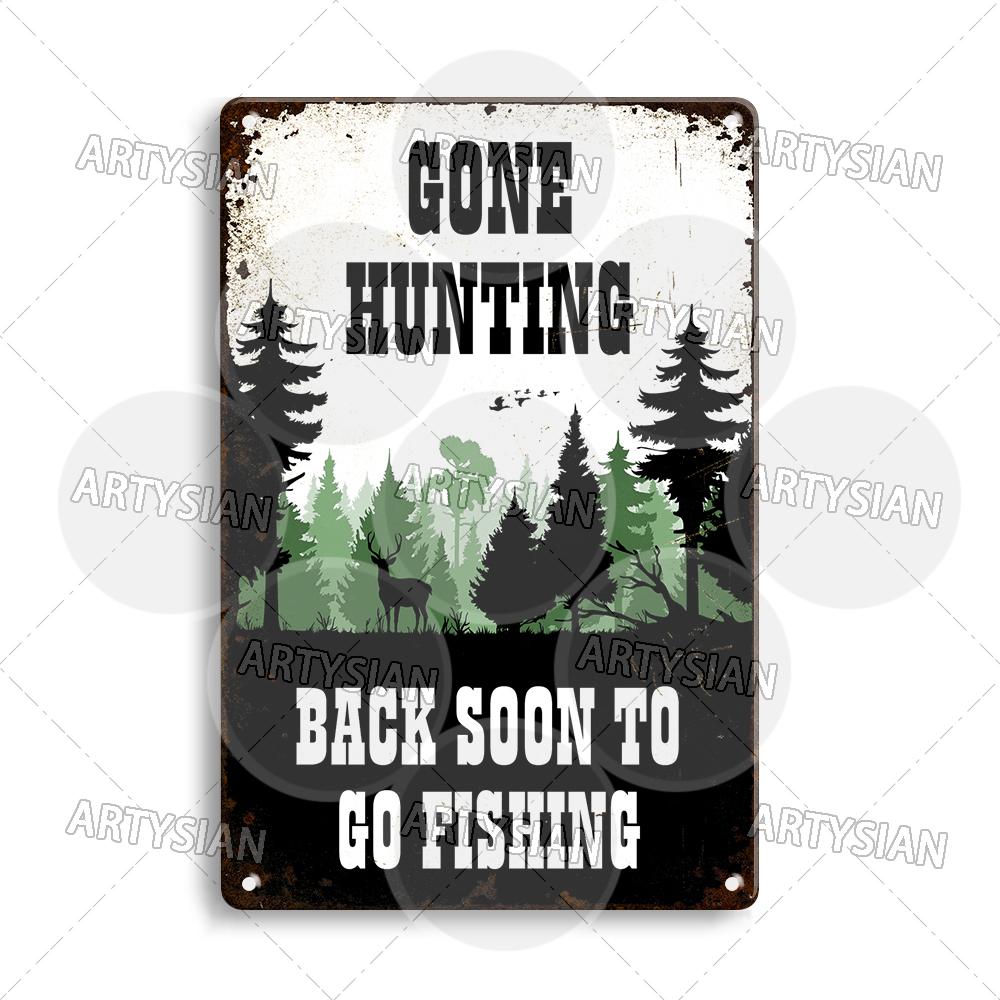 DORA Tin Sign Hunting Fishing Warning Metal Sign Shooting Range Caution Plaque No Duck Shooting Private Property Animal Wildlife Protection