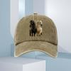 Men's 3D Horse Print Baseball Cap, Fashionable for All Seasons, Black and White Horse Design