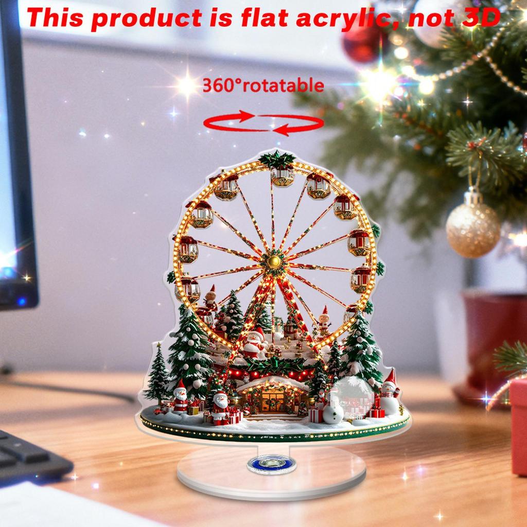 Merry Christmas 2D Acrylic Ferris Wheel Santa Claus Desktop Decoration Home Ornaments Holiday Gift 2025 Xmas Navidad Party