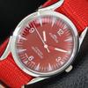 HAND-WINDING VINTAGE SWISS MENS REFURBISHED RED COLOR DIAL WATCH A701038-5 R205a-a701038