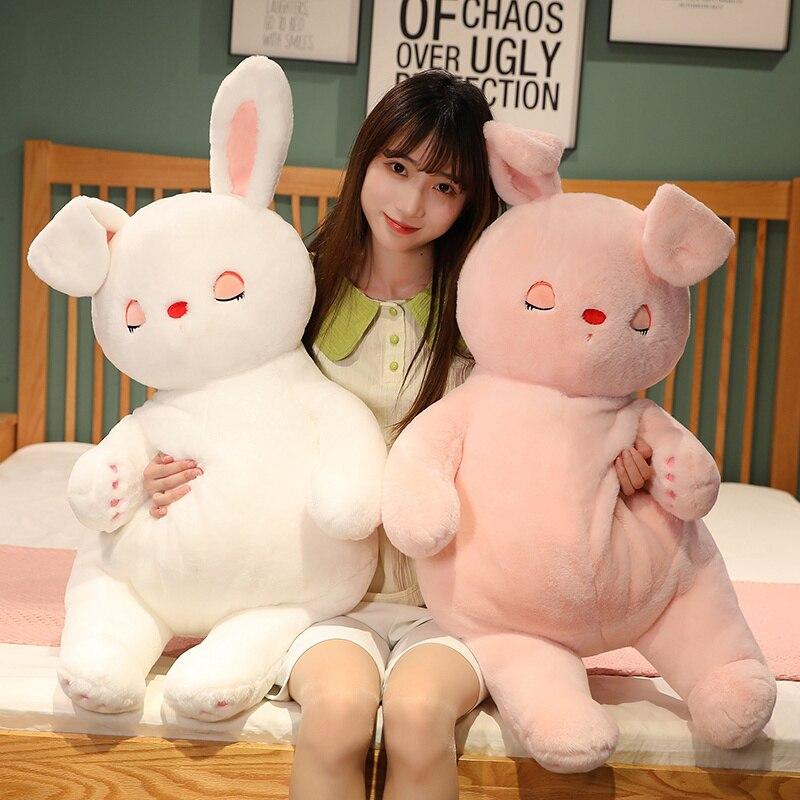 Long Ear Rabbit Peluche Toys Lovely Appease Rabbit Bunny Plushie Pillow Sleeping Cushion Kawaii Gift For Girls
