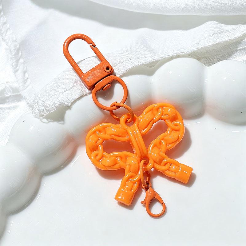Summer Dopamine Transparent Bow Acrylic Keychains for Girls' Bags - DIY Charms & Accessories Gifts