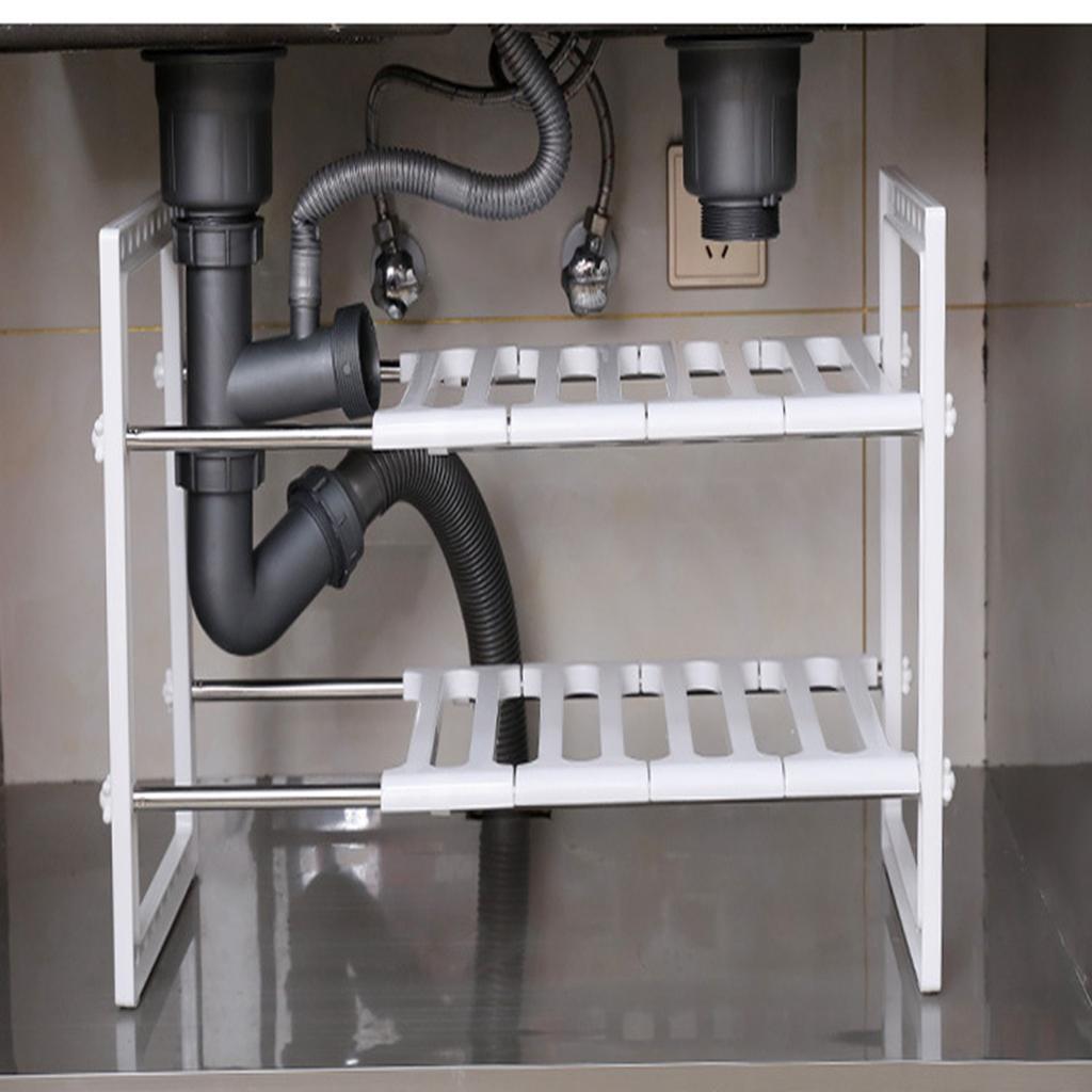 Organizer pod zlewem, wysuwana, dwuwarstwowa, wielofunkcyjna półka pod zlewem, półka R