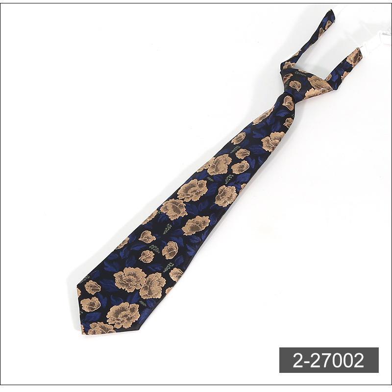 Cashew Flower Men's No-Tie Zipper Shirt Tie for Uniforms