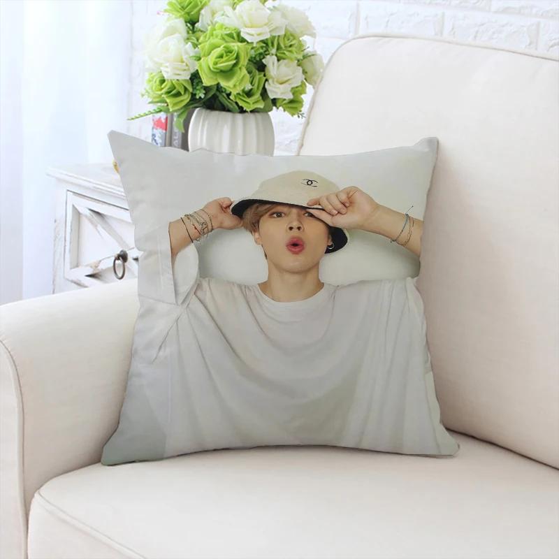 Custom Pillowcase P-Park Jimins Double-sided Printed Sofa Cushion Cover Office Chair Waist Cushion Headboard Cushion 40x40cm