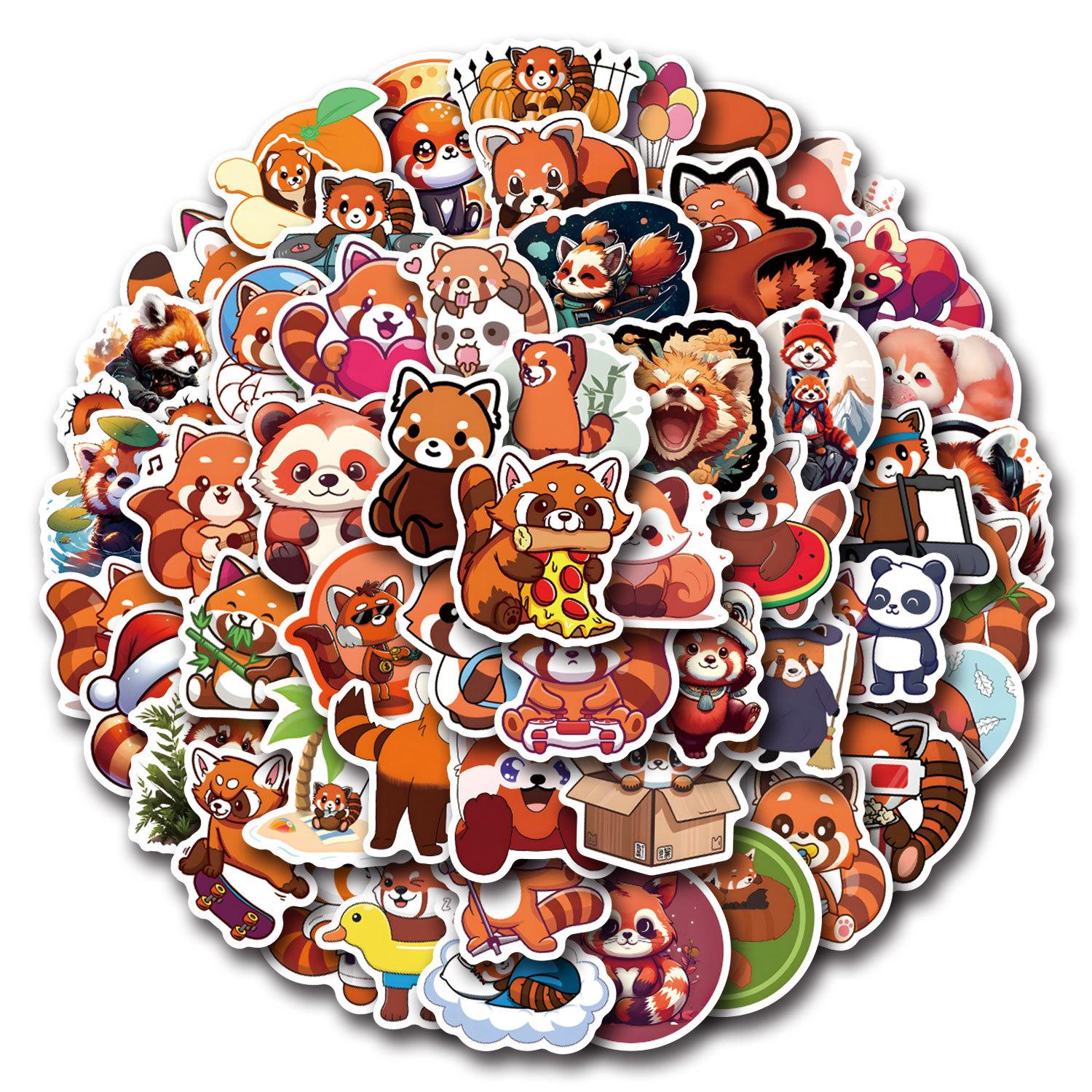 

55 Red Panda New Graffiti Stickers Decorative Scooter Water Cup Helmet Waterproof Stickers
