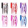 Korean Style Hair Styling Tool Set - 4-Piece Double Hook Pull Needle & Curly Hair Bands In Four Colors