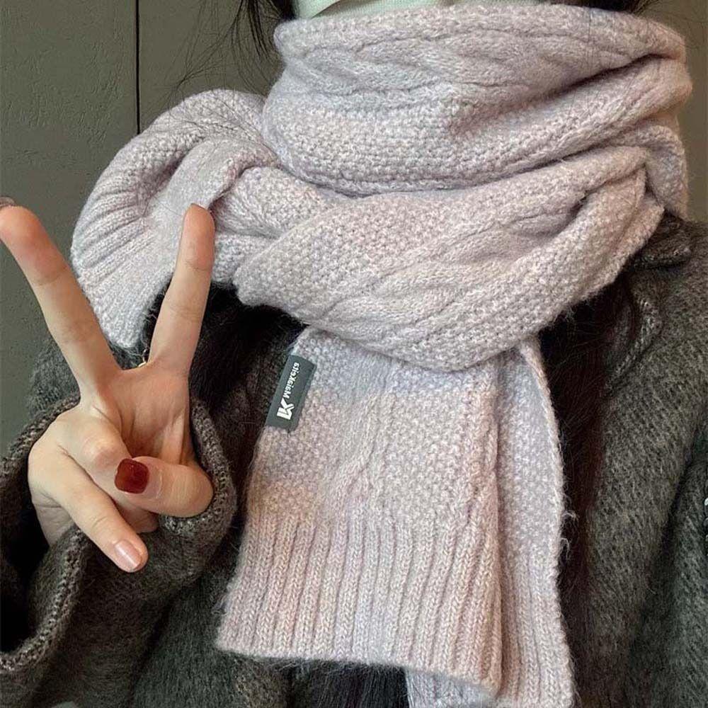 Twists Long Thickened Neckscarf Acrylic Fibers Winter Warmer Scarf Knitting Wool Scarf  Autumn