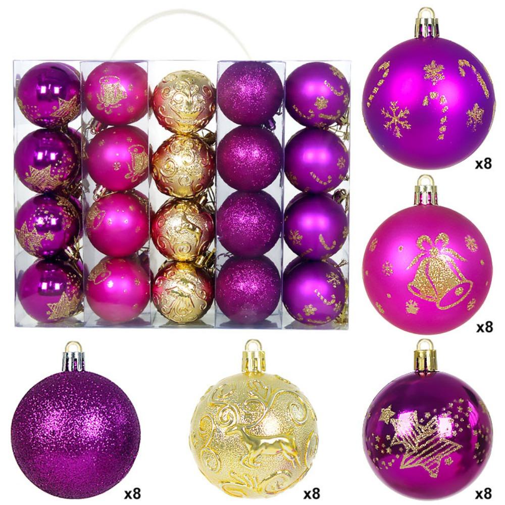 40PCS Durable Plastic Christmas Ball Set Multicolor 6cm Christmas Tree Balls Suspensable Xmas Baubles Storefront