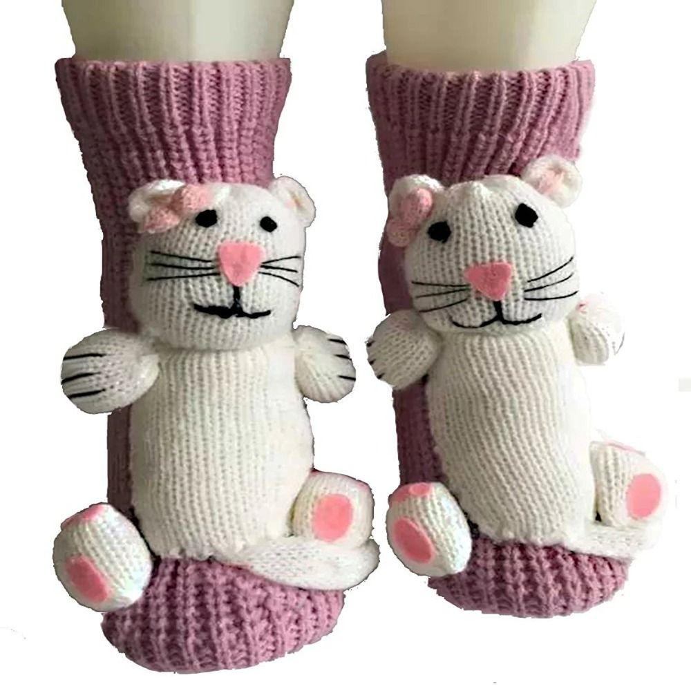 Breathable Novelty Sock Warmth Christmas Socks New Handmade Crocheted Sock Women Girls