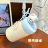 Thermos cup for girls, high-value students, small and portable cups, cute cats, high temperature resistant tea, straw cups for students