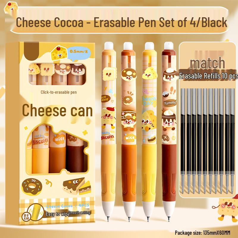 Apple Party Erasable Gel Pen: Soft Grip, Ideal for Third Graders, Promotes Correct Posture, Push-Button Design.