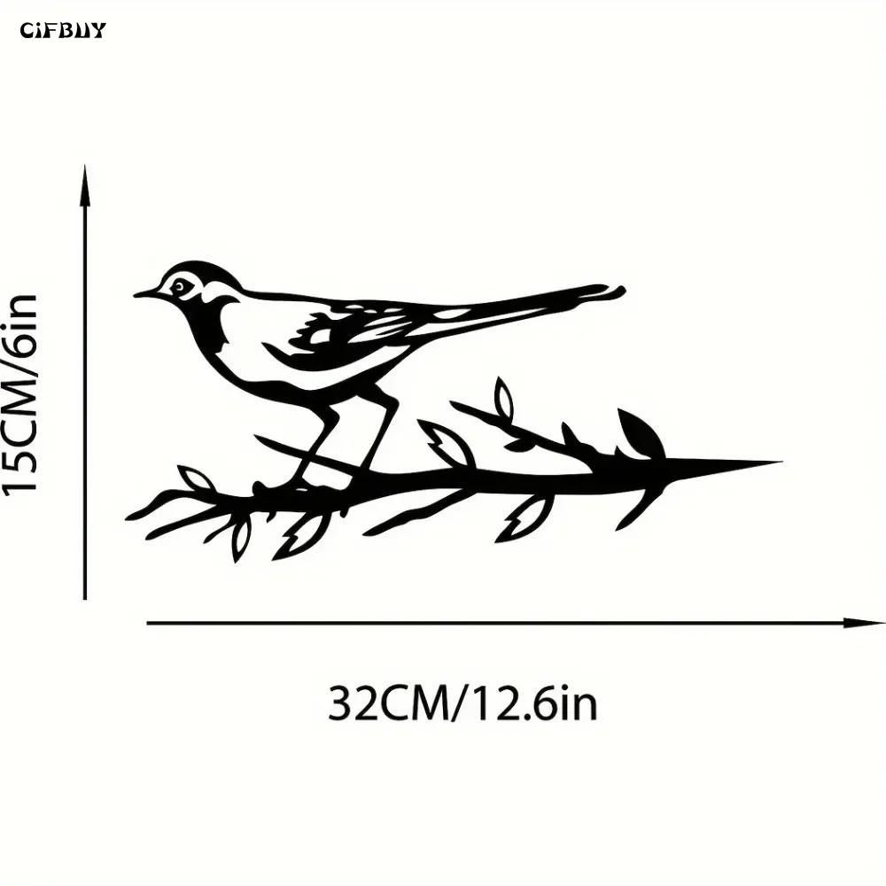 Wrought Iron Magpie on Tree Garden Decor Modern