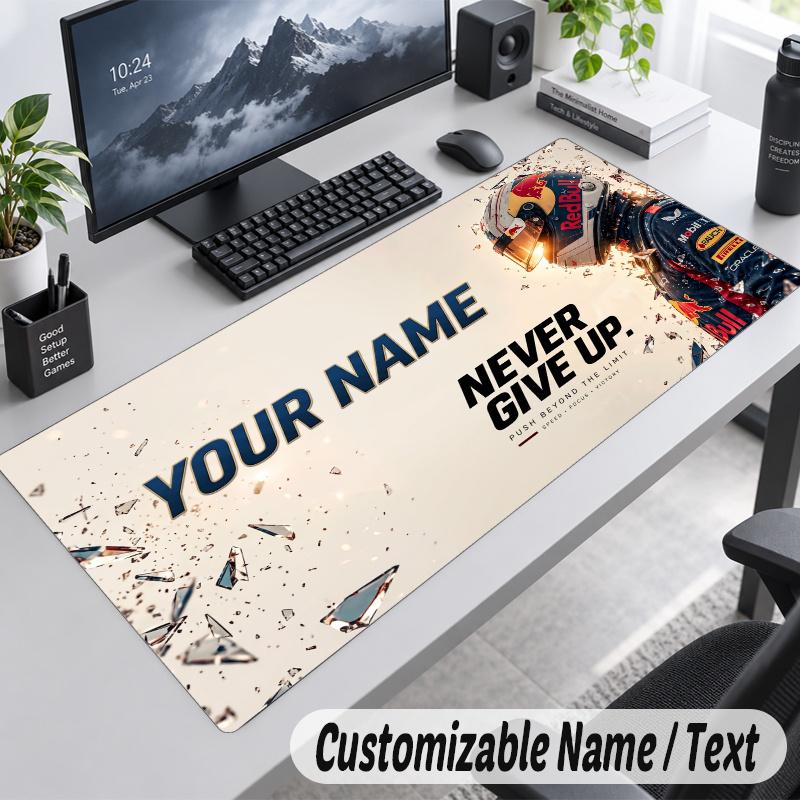 Red Bull Racing Personalized Large Mouse Pad Custom Name Text Extended Desk Mat Gaming Mousepad