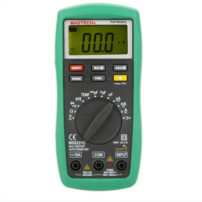 MASTECH MS8221C Digital Multimeter with and Temperature and Optical Clamp Auto-Ranging hFE, Capacitance, Meters