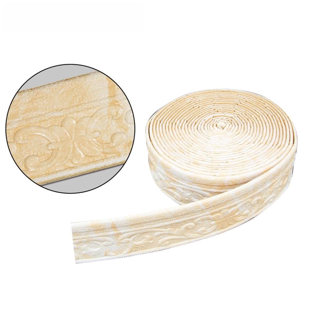 1PC 2.3m/Roll 3D Wall Trim Line Skirting Border Self Adhesive Baseboard Wallpaper Wall Sticker For Room Home Decoration