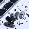 6 Grids Black Heart-shaped Butterfly Star Nail Glitter Mixed Decor Manicure Flakes Paillettes Stunning Seqiuns DIY Nail Manicure