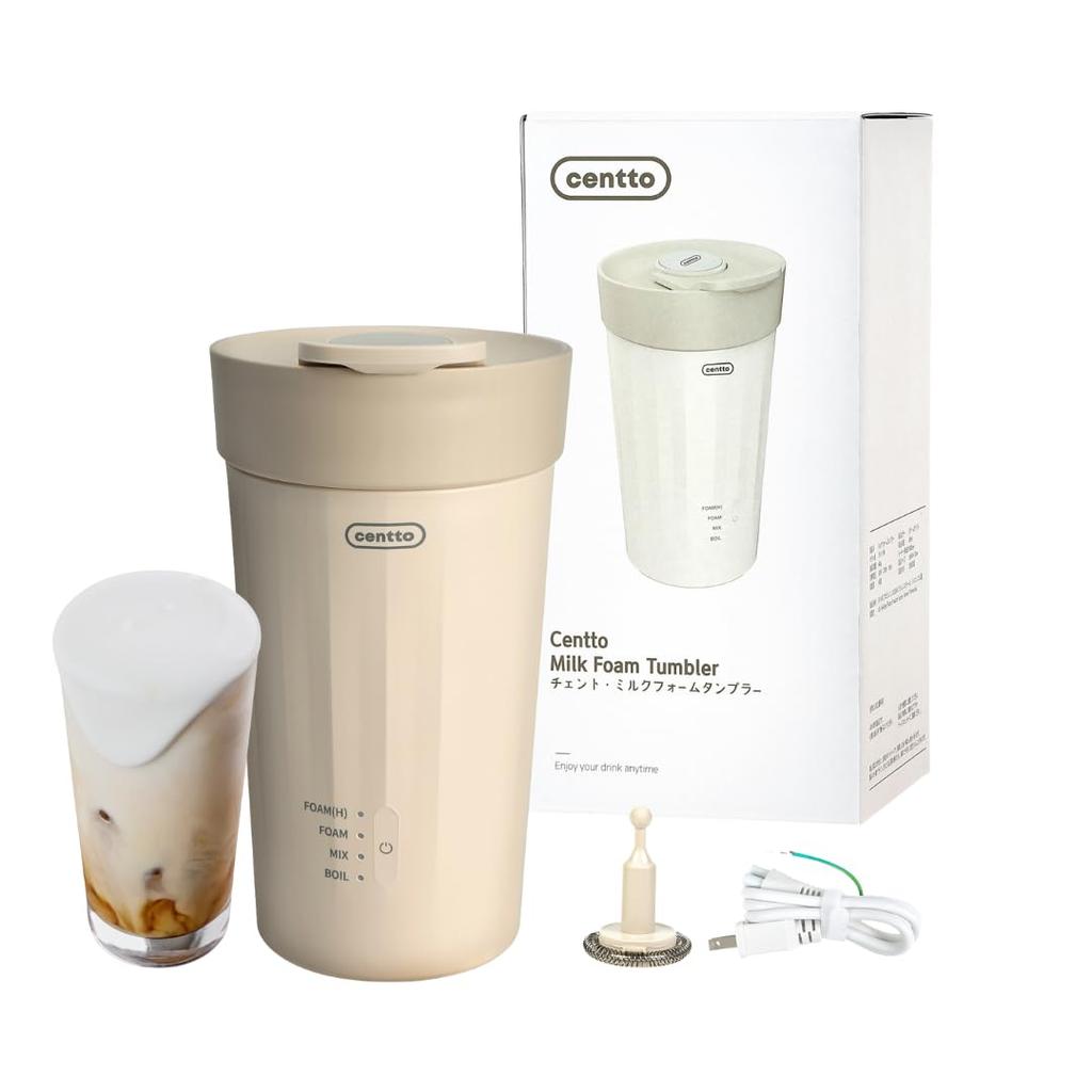 Centto Fully Automatic Milk Frother, Electric, Quiet, for Home Use (Cream White)