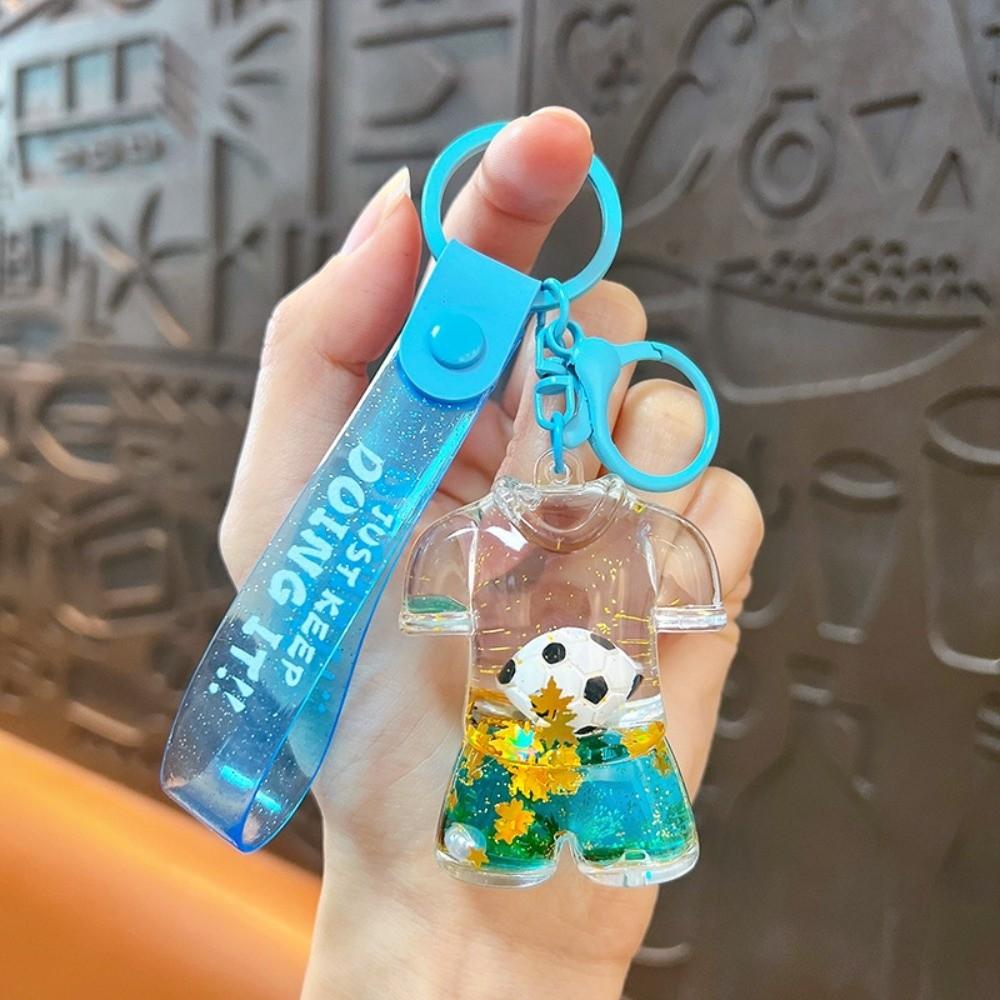 Pendant Football Jersey Quicksand Bottle Transparent Quicksand Bottle Small Ornament  for Gifts синий