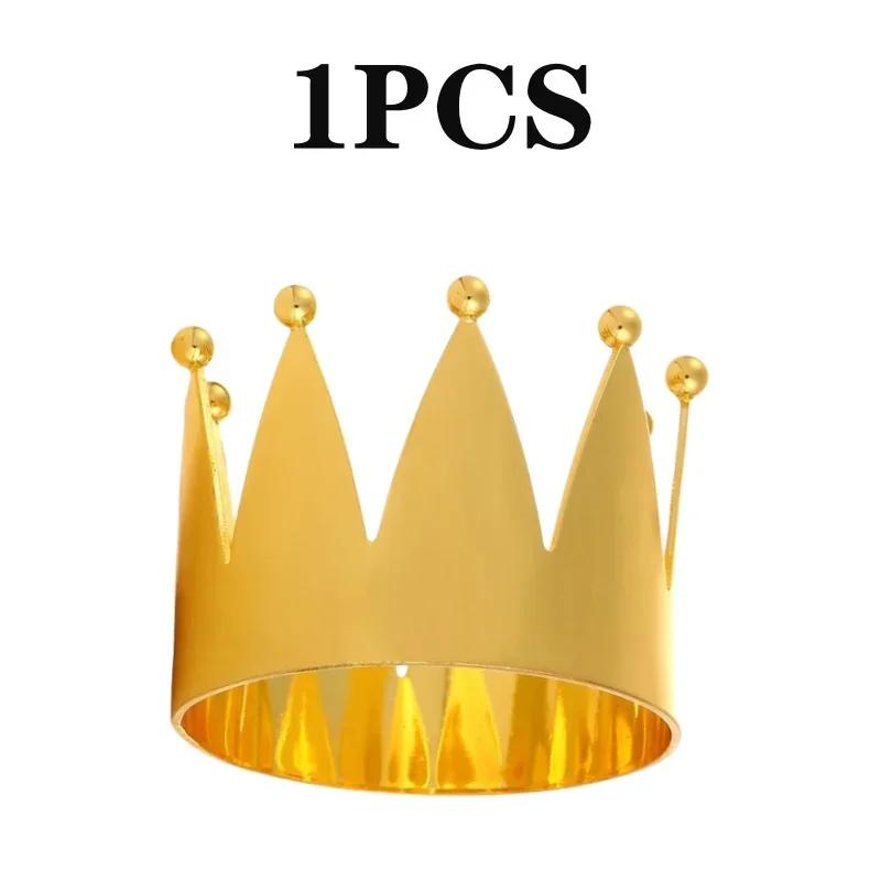 96PCS Crown Napkin Ring Holiday Napkin Ring Gold Napkin Clasp Mini Crown Gold Delicate Ring Edge Cutlery Stainless Steel Banquet