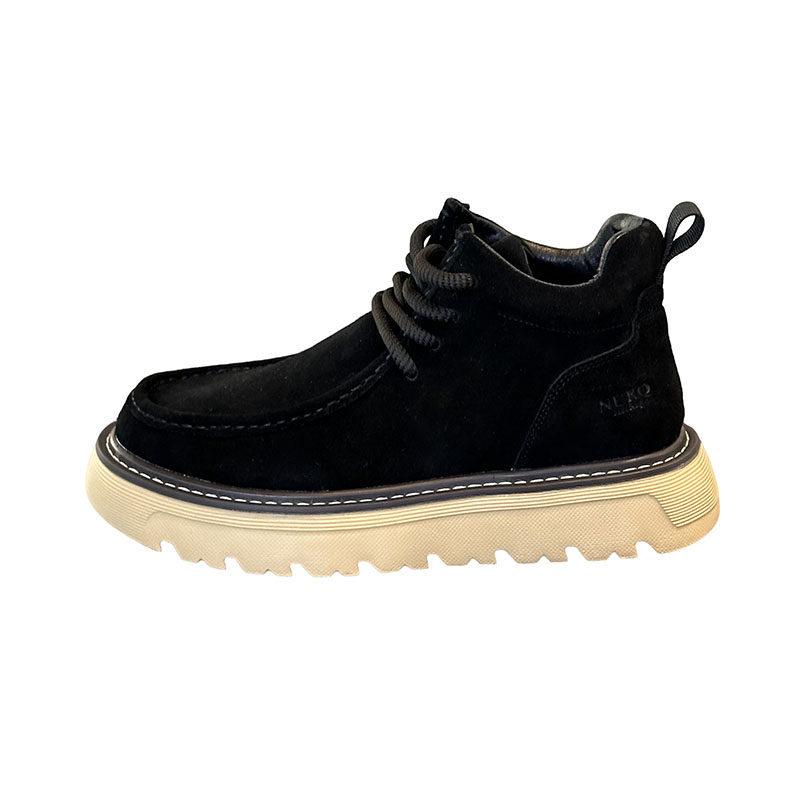 British Martin boots autumn new leather casual shoes platform matte leather short boots big head shoes gmd