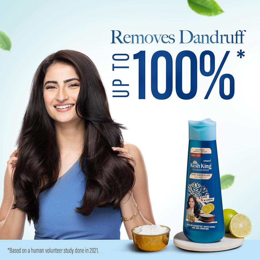 Kesh King Shampooing Ayurvédique Antipelliculaire Pour Femmes | Réduit la Chute des Cheveux | Apaise le Cuir Chevelu Qui Démange | Sans Parabènes Ni Silicones | Paquet de 340 ml