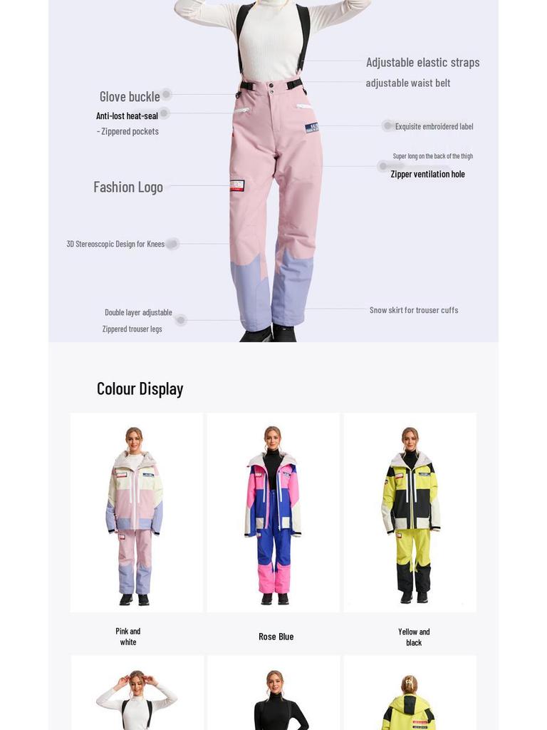 Unisex Ski Suit Set: Windproof Waterproof Warm Jacket & Pants for Single/Double Board