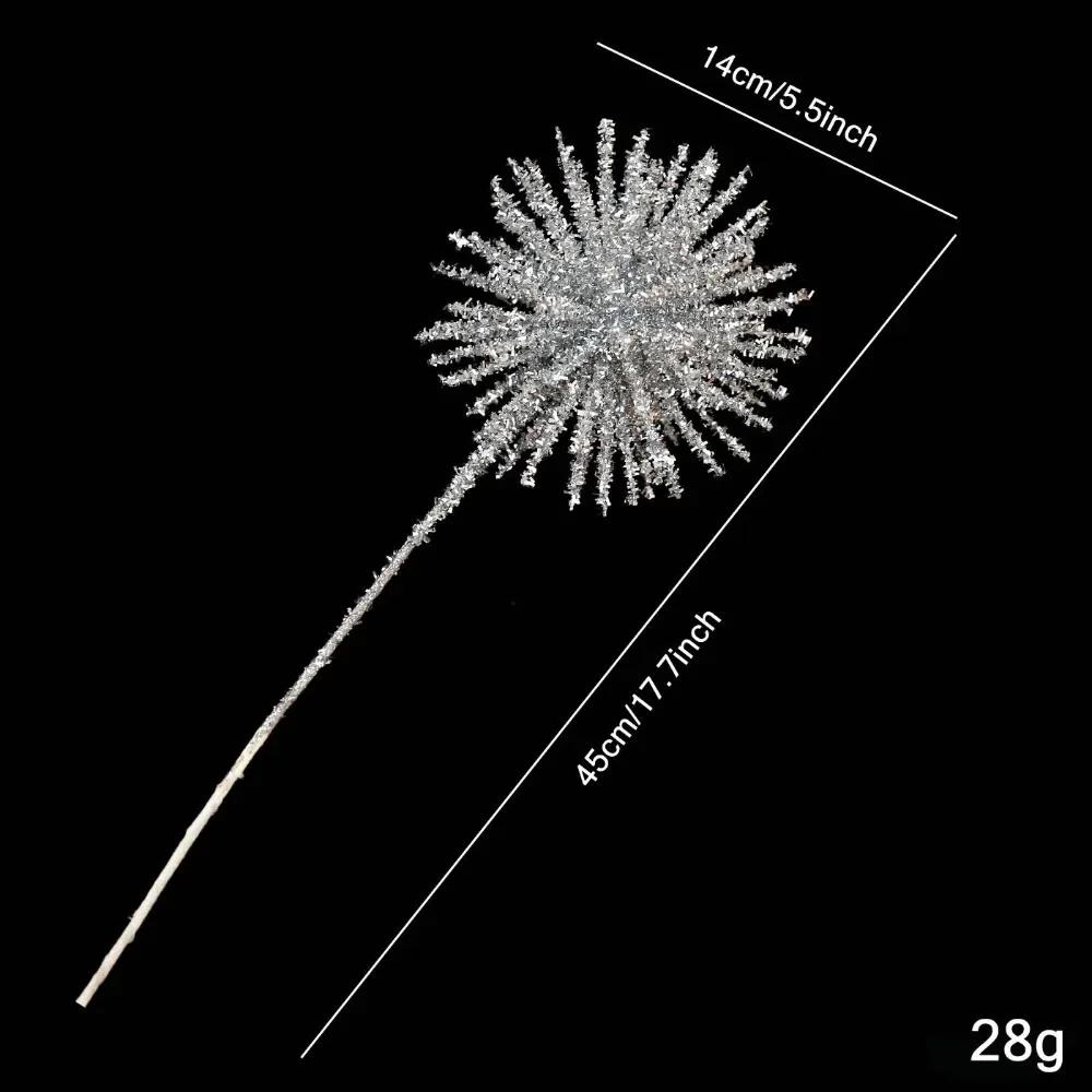 Plastic Christmas Artificial Flowers Glitter 50cm Xmas Decorative Flowers Simulated DIY Floral Arrangements