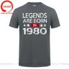 Vintage Legends Are Born In 1980 45 Years Old T Shirt Unisex Made In 1980 Tshirt Birthday Retro Anniversary Tees Streetwear Tshirt