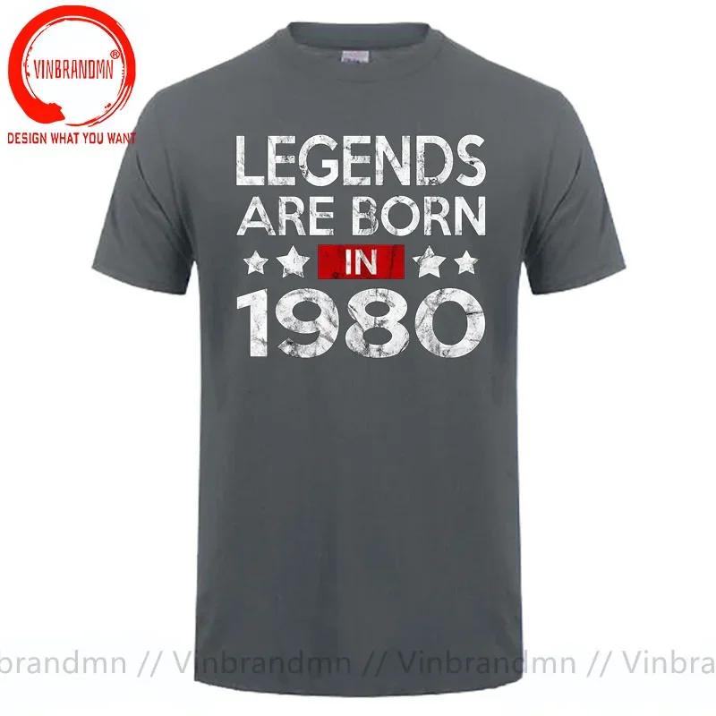 Vintage Legends Are Born In 1980 45 Years Old T Shirt Unisex Made In 1980 Tshirt Birthday Retro Anniversary Tees Streetwear Tshirt