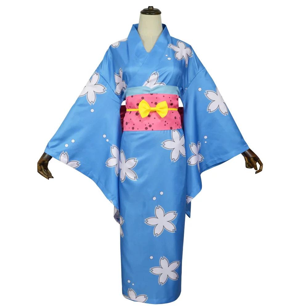 

Anime Nami Cosplay Costume East Blue Wano Kuni Country Japanese Blue Kimono Dress Wig Adult Woman Sexy Carnival Halloween Suit S синий