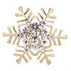 Korean Style Snowflake Brooch – Cute Crystal Rhinestone Pin, Christmas Badge for Men & Women