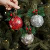 Red Pine Needle Sticky Ball High Grade Christmas Balls Set Christmas Sticky Pink Ball  New Year