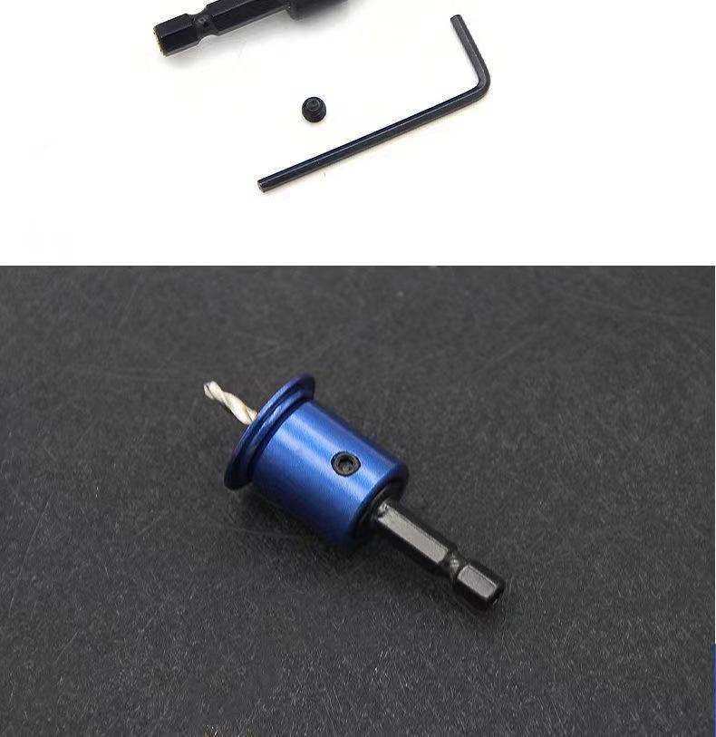 Hexagonal Handle Blue Limited Countersink Drill Bit for Woodworking and Screw Installation.
