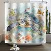 Underwater World Ocean Shower Curtain for Bathroom Seabed Animals Sea Turtle Dolphin Fish Waterproof Bathroom Curtain With Hooks