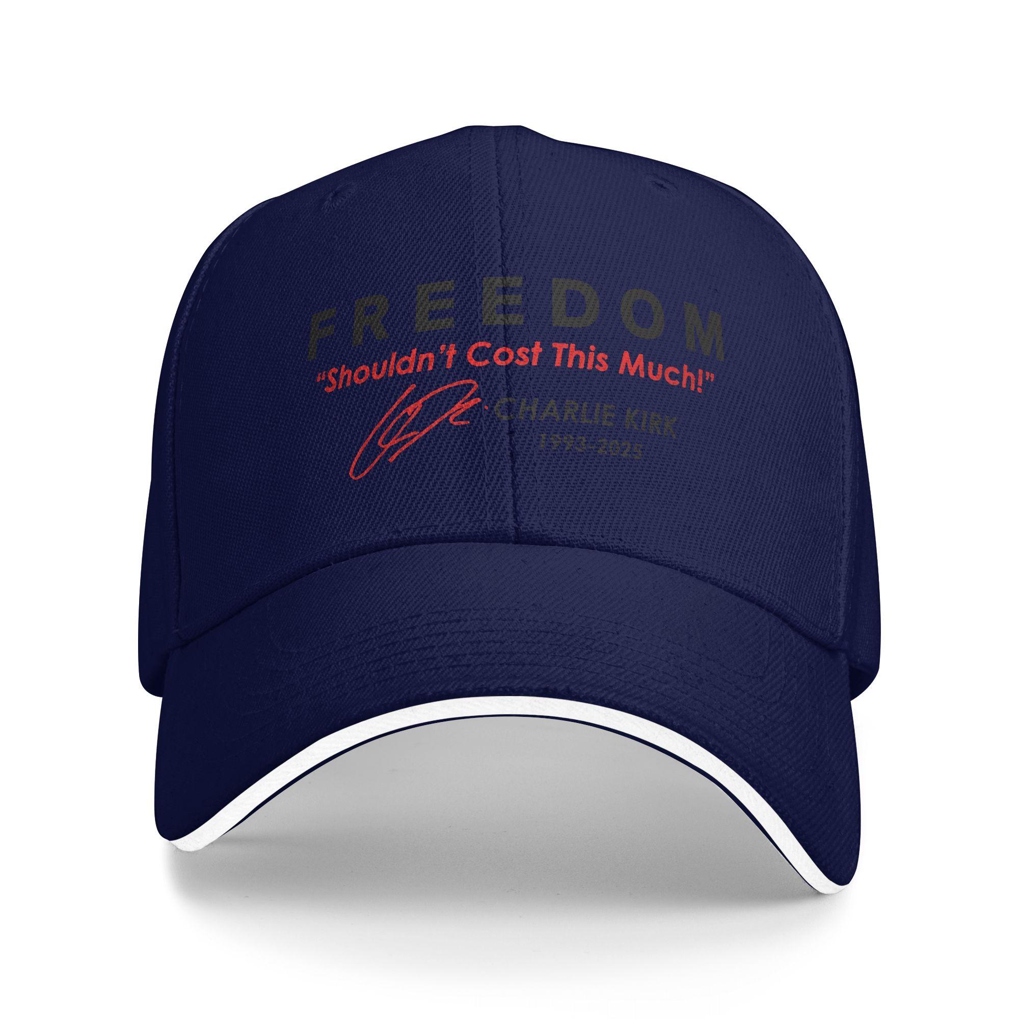

Freedom Shouldn& Cost This Much Charlie Kirk Signature Tribute Casual Baseball Cap Trucker Hat Summer Baseball Caps One Size