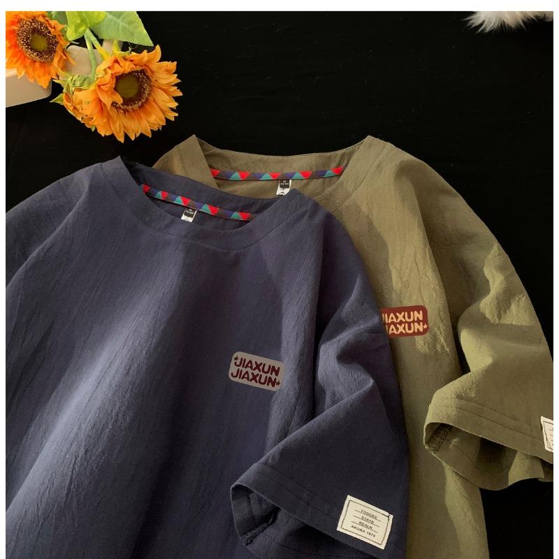 Mens Fashion Loose Crew Neck Short Sleeve Casual Daily Summer T Shirt
