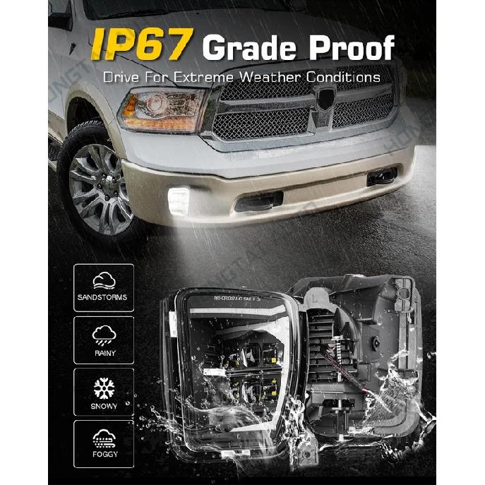 LED Fog Lights For Dodge Ram 1500 2013 2014 2015 2016 2017 2018 Ram Classic 2019-2022 LED DRL Fog Lamp Daytime Running Light