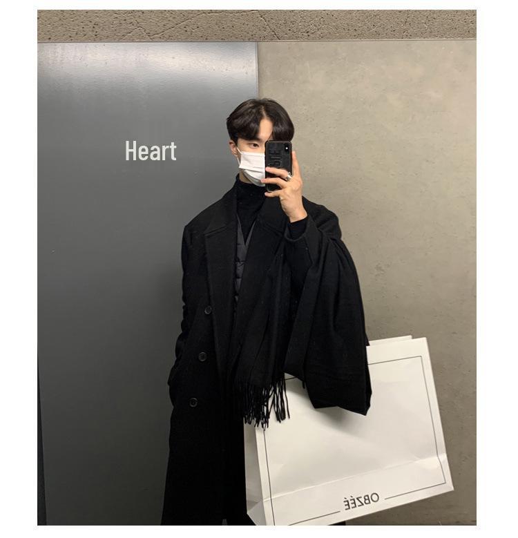 2023 Herren Midilanger Zweireiher Wollmantel - Herbst/Winter Koreanischer Stil