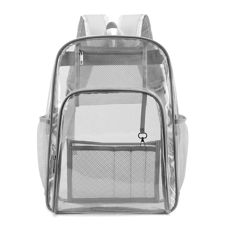 Transparent PVC backpack large-capacity student transparent multi-pocket schoolbag