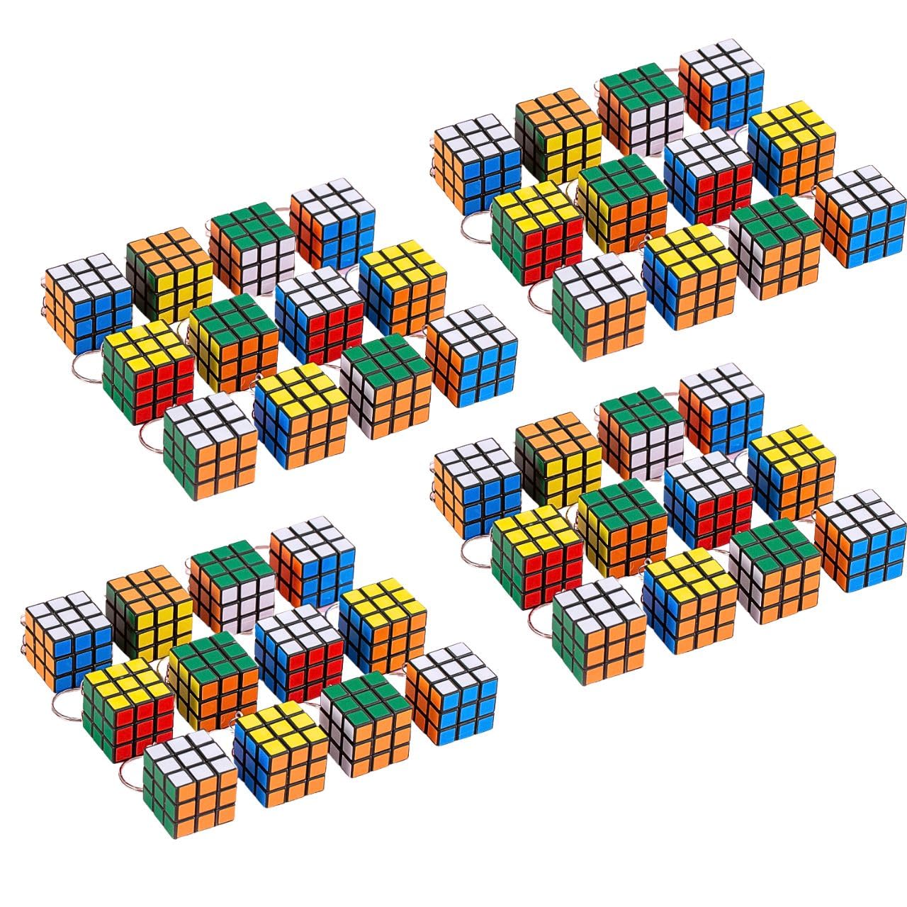 

VIVIJOIE Mini Cube Keychains, Cube Keychains, Gifts, Prizes, Kids Toys, Mini Participation Prizes, Mini Cube 3D Puzzles (Set of 96)