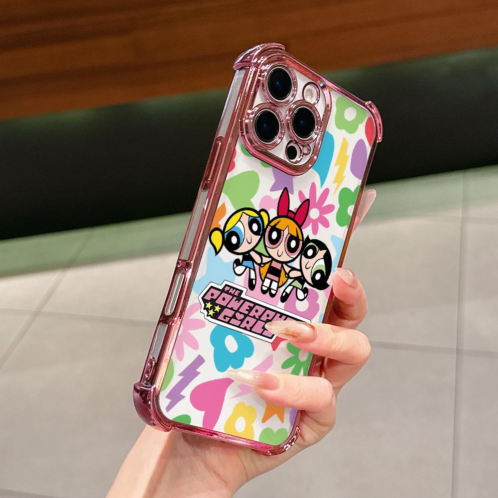 Cool Girl P-Powerpuffs Phone Case for Samsung Galaxy A57 A56 A55 A54 A53 A52 A37 A36 A16 A06 4G 5G Anti-drop Transparent Cover