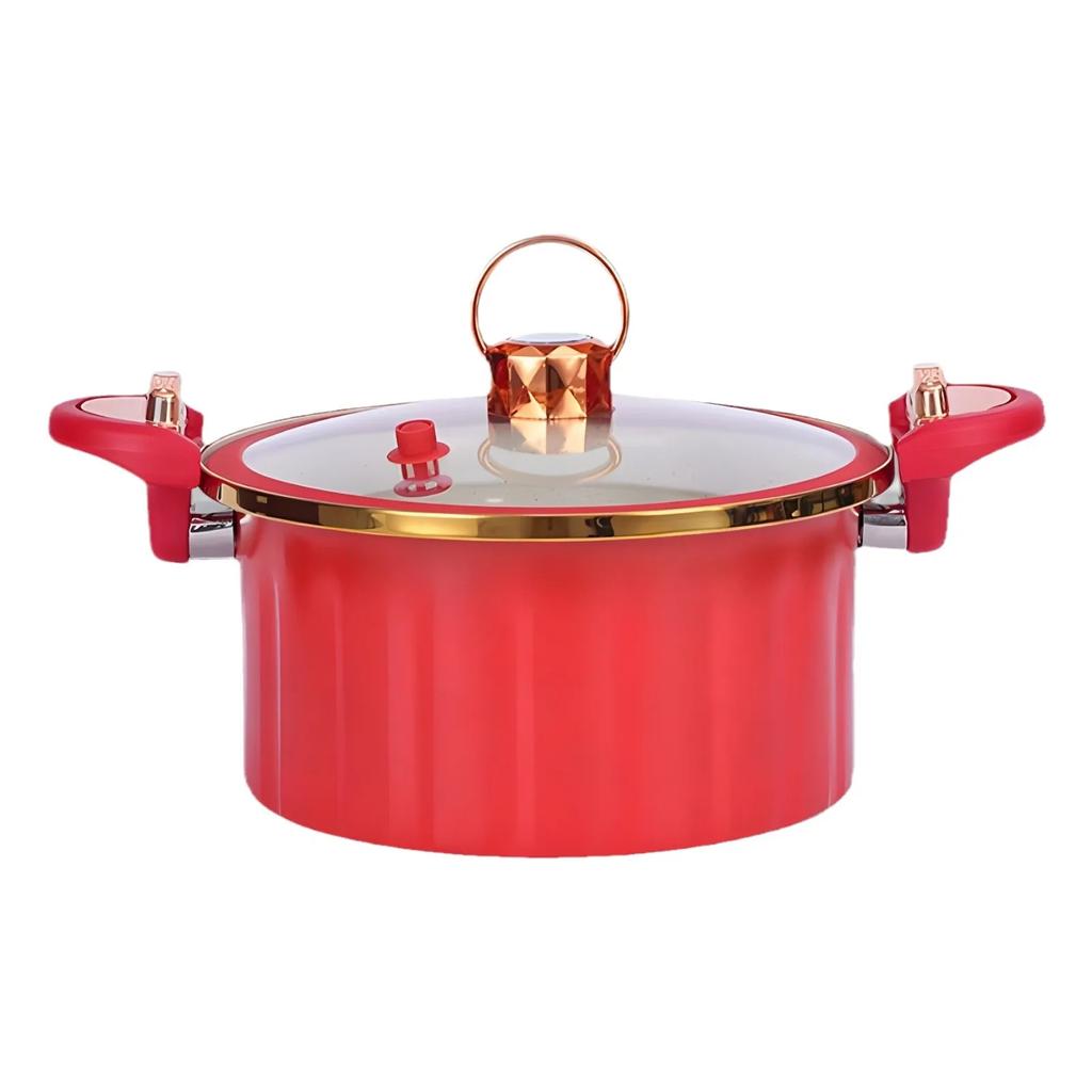 Multifunctional Double Ear Stewing Slow Cooker Korean Vacuum Red Micro Pressure Cooker 8L Cooking Pot with Lid High Capacity