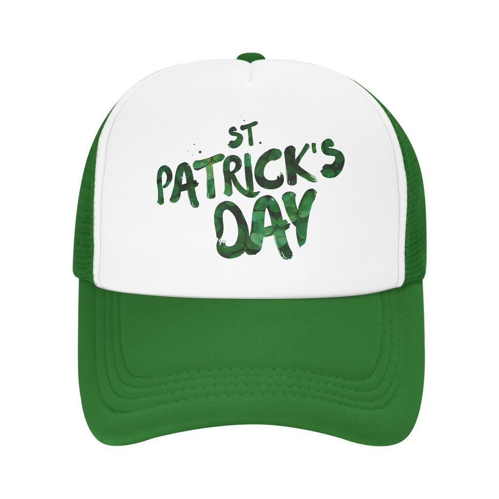 Happy Saint Patricks Day  Outfits Mesh Trucker Hat Summer Breathable  Meshback Sun Caps Trendy Adjustbale