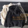 Fluffy Boa Fleece Hoodie [1/2style] Women's (JP, Alphabet, M, Off-White)