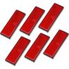 6 Pcs Rectangular Stick-on Safety Spoke Reflective Self Adhesive Reflector for Gate Posts Cars Trailer Motorcycle Bicycle Bike 87mm Length Red Item